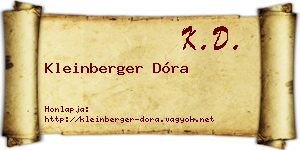 Kleinberger Dóra névjegykártya